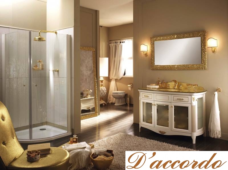 картинка Мебель для ванной комнаты напольная с мраморной столешницей и встраиваемой раковиной, коллекция Poesia от магазина D'accordo